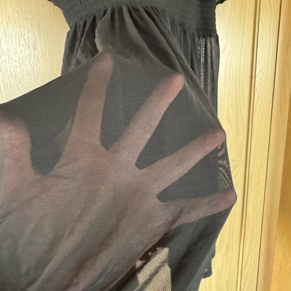 Torrid Sheer Black V-Neck Elastic Waist Dress/Cover Up - size 1 - Picture 3 of 11